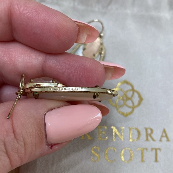 Kendra Scott Mother of Pearl/Rose Quartz Emmy Earrings - Picture 5 of 11